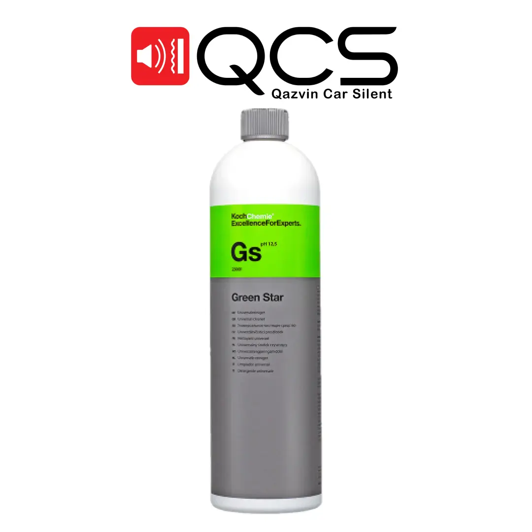 مایع سوپرکنسانتره صفرشویی و جرم گیر کوکمی کخ کیمی مخصوص داخل و خارج خودرو Gs Green Star حجم 1 لیتر